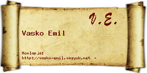 Vasko Emil névjegykártya