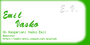 emil vasko business card